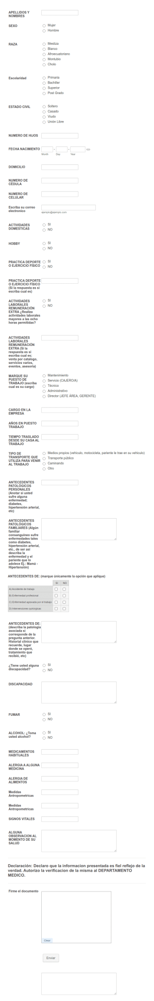 Historia Clinica Ocupacional Transferunion