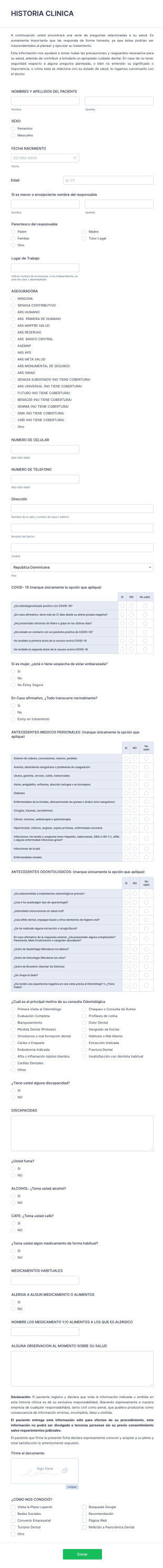 Historia Clínica Paciente