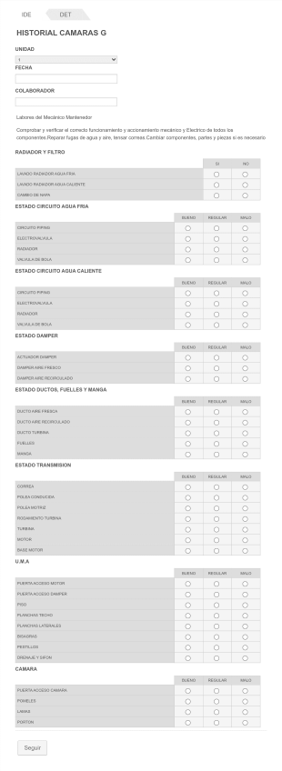 Historial De Reparación Y Matenimiento De Cámaras