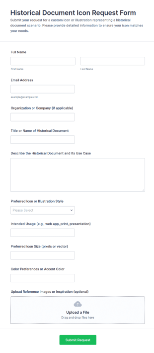 Historical Document Icon Request Form Template