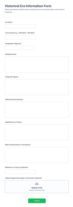 Historical Era Information Form Template