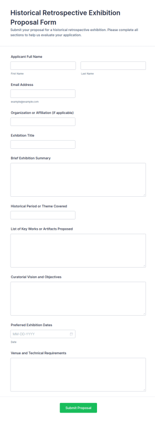 Historical Retrospective Exhibition Proposal Form Template