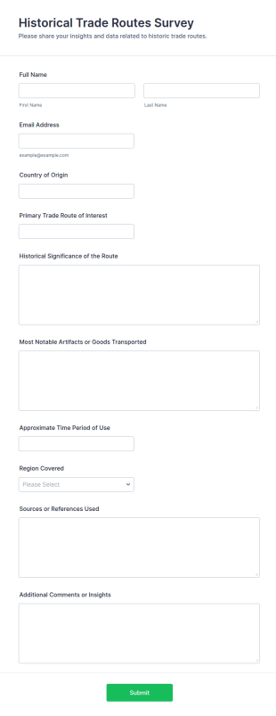 Historical Trade Routes Survey Form Template