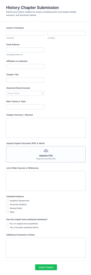 History Chapter Submission Form Template