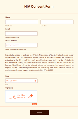 Hiv Consent Form Template