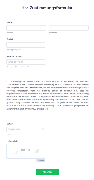 Hiv Zustimmungsformular