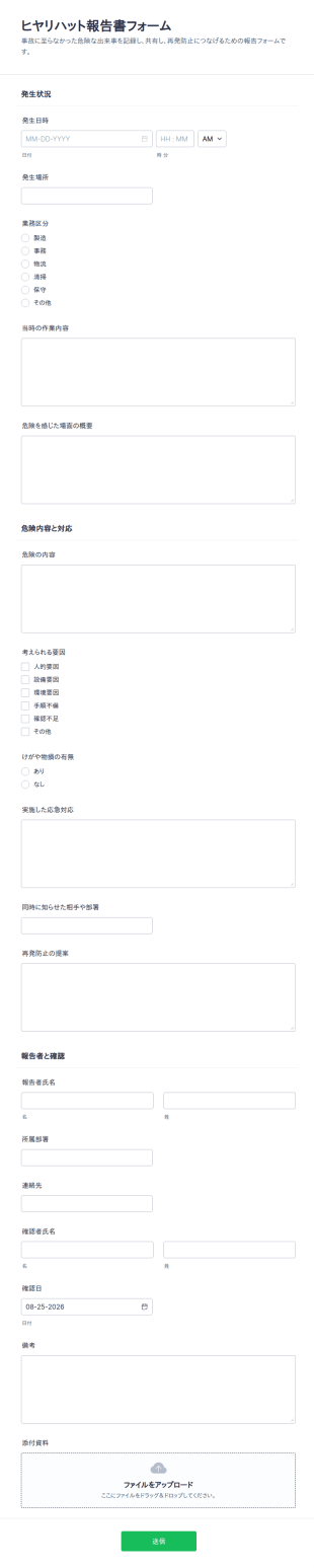 ヒヤリハット報告書