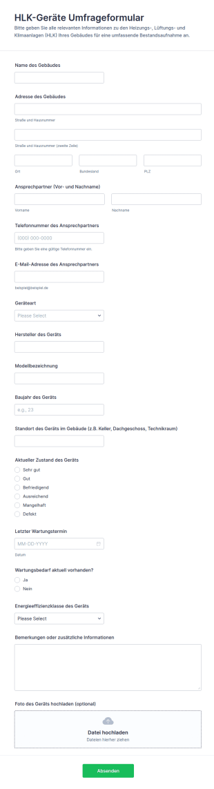 HLK Geräte Umfrageformular