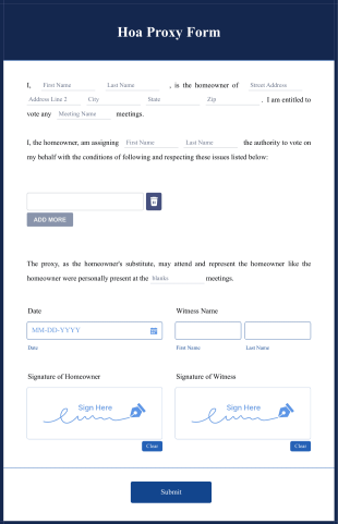 Hoa Proxy Form Template