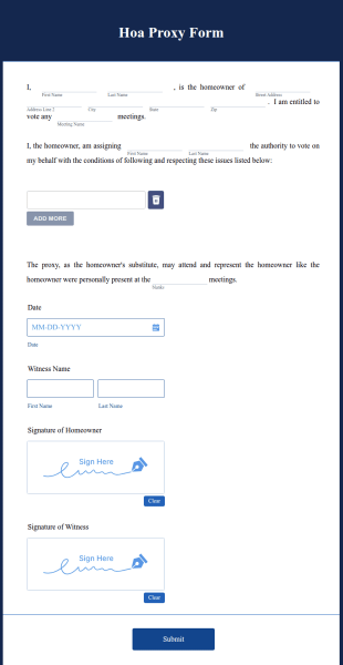 Hoa Proxy Form Template