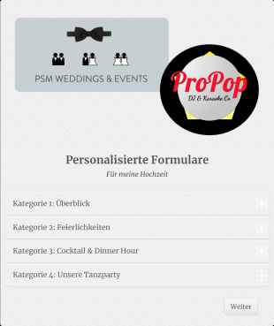 Hochzeit DJ Planungsformular Form Template