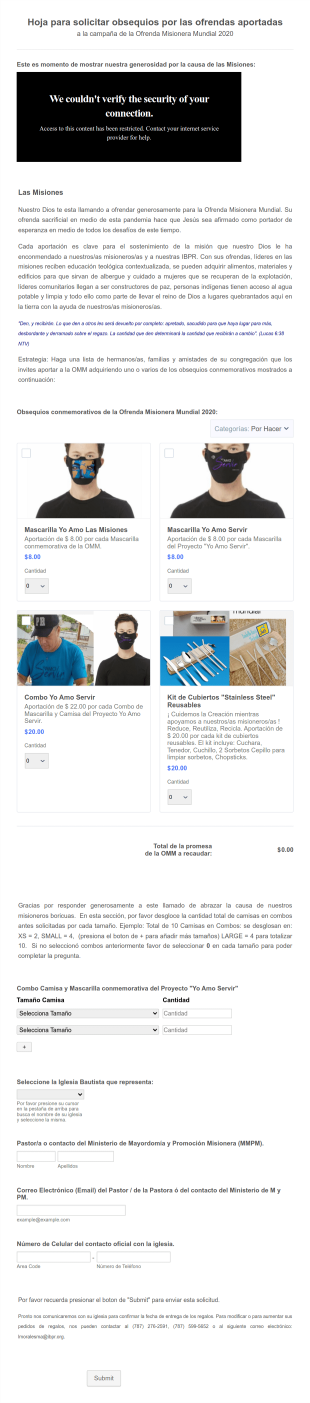 Formulario Para Solicitar Los Obsequios