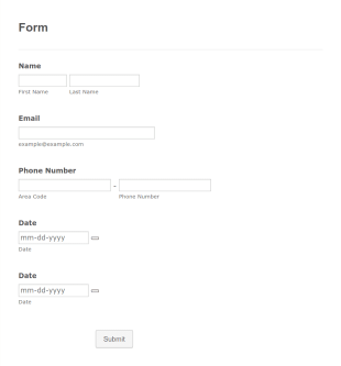 Holiday Application Form Template