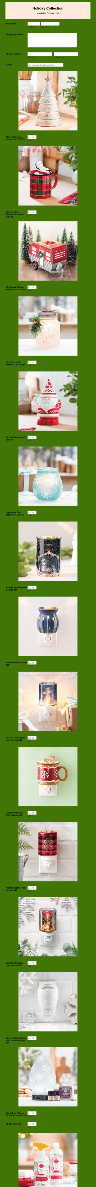 Holiday Pre Order Form Template