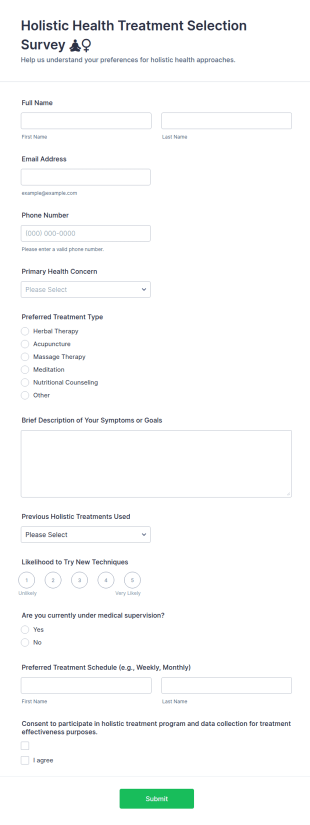 Holistic Health Treatment Selection Survey 🧘‍♀️ Form Template