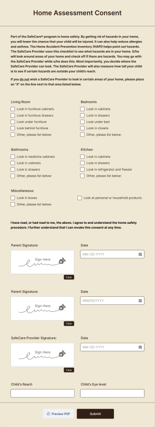 Home Safety Assessment Consent Form Template