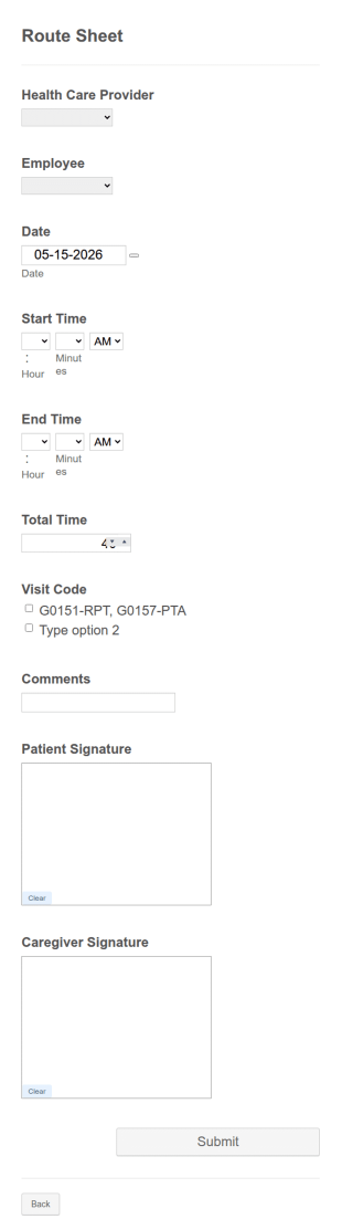Home Healthcare Report Form Template
