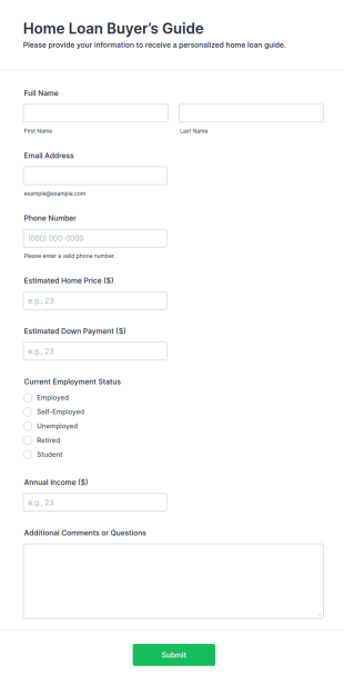 Home Loan Buyer’s Guide Form Template