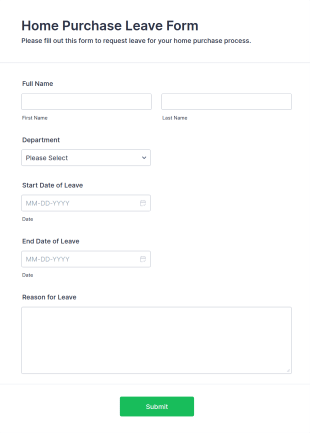 Home Purchase Leave Form Template