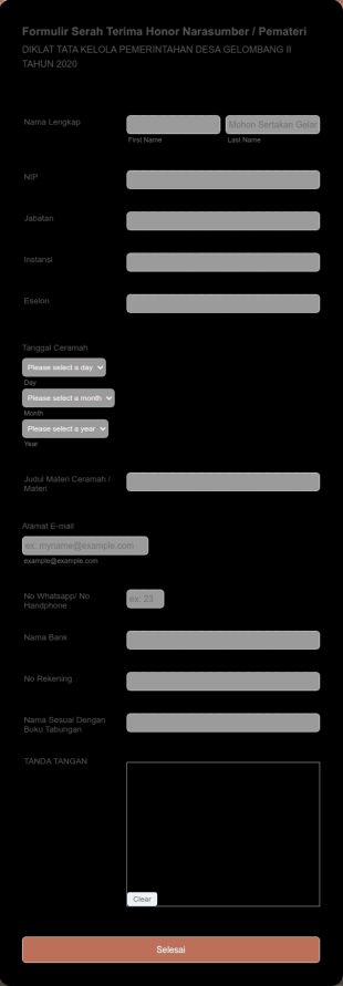 Honorarium Narasumber