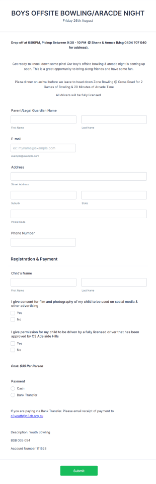 Hoodie Order Form Template