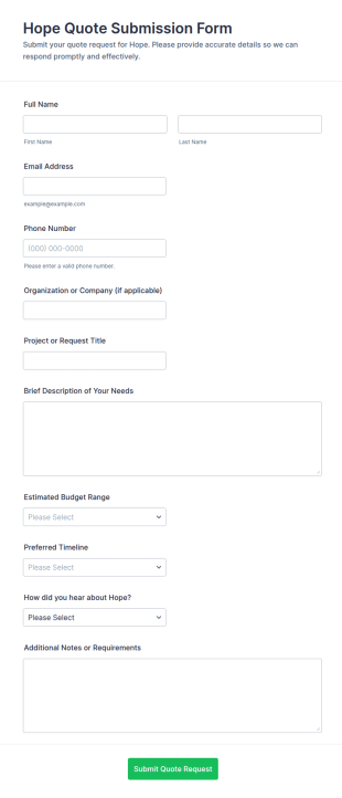 Hope Quote Submission Form Template