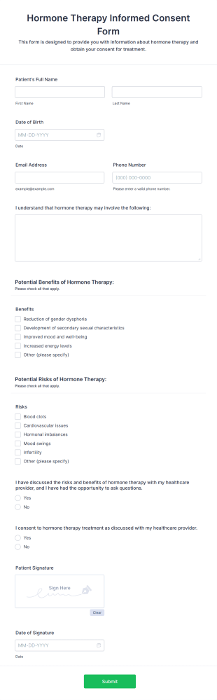 Hormone Therapy Informed Consent Form Template