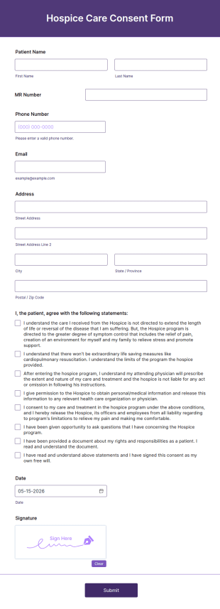 Hospice Consent Form Template