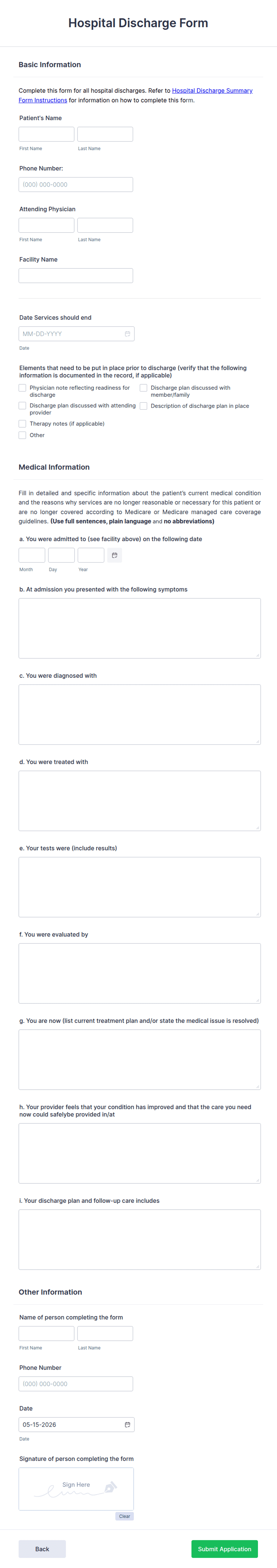 Hospital Discharge Form Template | Jotform hospital-discharge-form-template-jotform