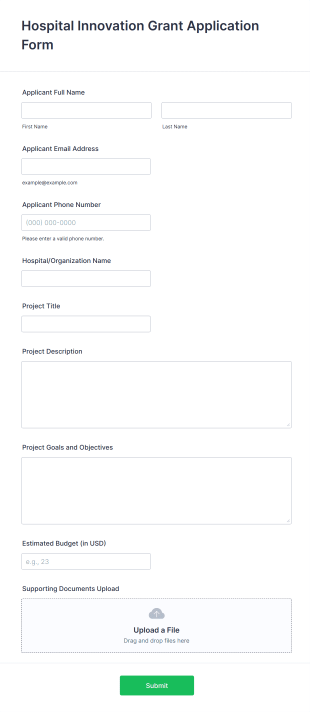 Hospital Innovation Grant Application Form Template