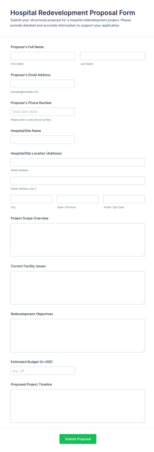 Hospital Redevelopment Proposal Form Template
