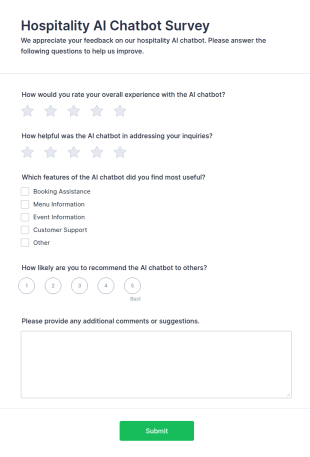 Hospitality AI Chatbot Survey Form Template
