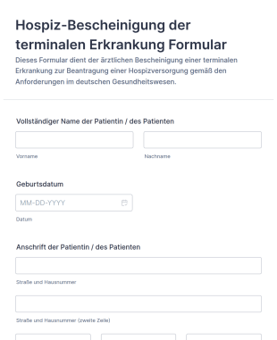 Hospiz Bescheinigung Der Terminalen Erkrankung Formular