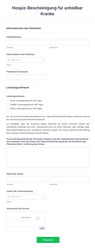 Hospiz Bescheinigung Für Unheilbar Kranke