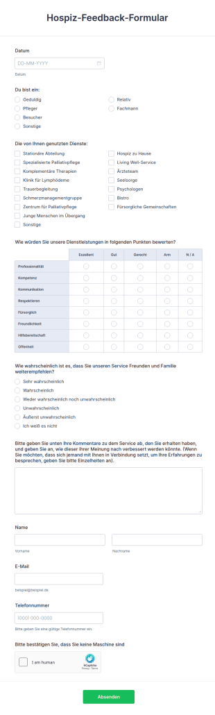 Hospiz Feedback Formular