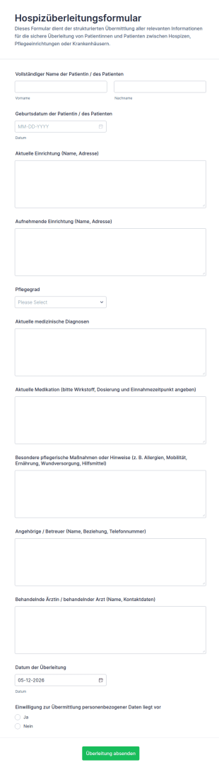 Hospizüberleitungsformular