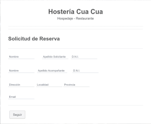 Hostería Cua Cua Form Template