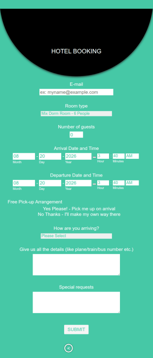 Modern Hotel Booking Form Mobile Responsive