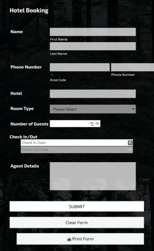 Hotel Booking Form Template