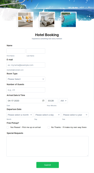 Hotel Booking Form Template