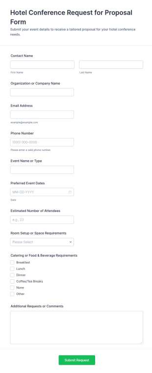 Hotel Conference Request For Proposal Form Template