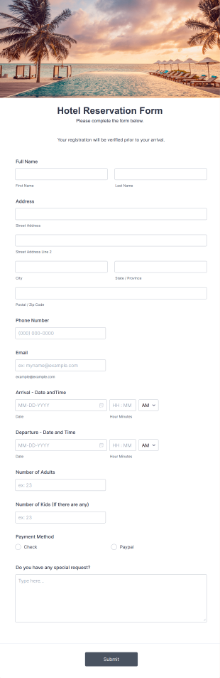 Create Free Reservation Forms - Reservation Form Templates | Jotform