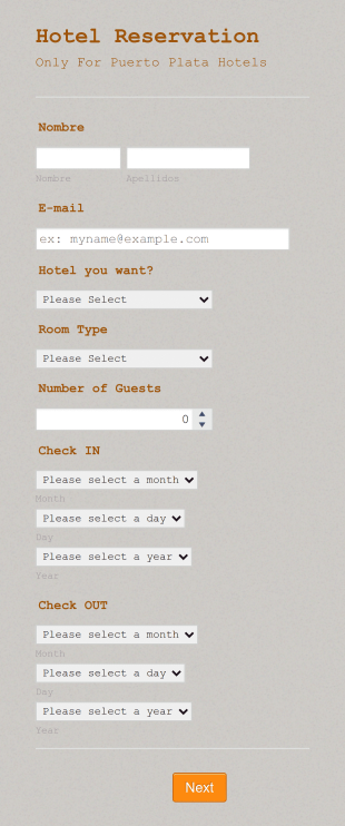 Hotel Room Reservation Form Template