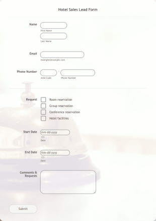 Hotel Sales Lead Form Template