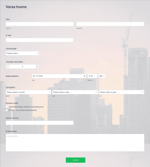 Hotellin Huonevaraus Form Template