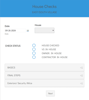House Checklist Form Template