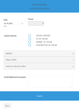 House Checklist Form Template