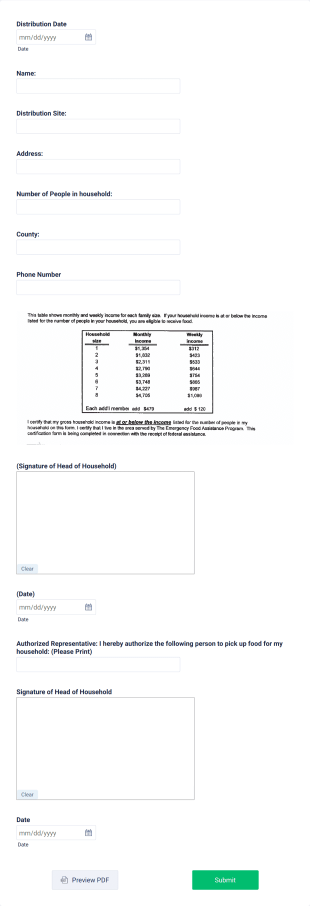 Household Verification Form Template