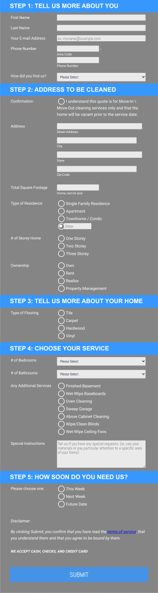 Housekeeping Service Request Form Template