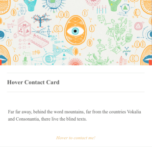 Hover Contact Card Form Template